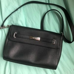 Nine West Crossbody Bag - Black Leather